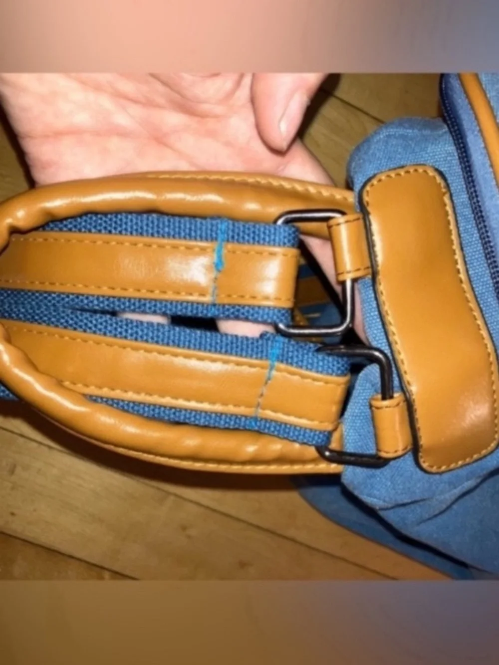 Oris Jet Setter Blue Canvas Tan Trim Small Soft Travel Backpack